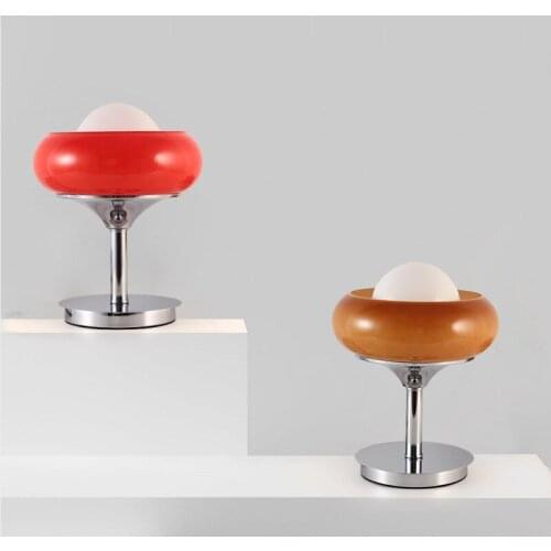 Modern Design Space Age Table Lamp Vintage Desk Lamps for Bedroom Bedside Lamp Yolk Glass Table Light Fixtures Living Room Decor