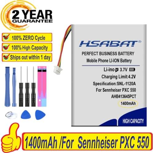 Top Brand 100% New 1400mAh AHB413645PCT Battery for Wireless Bluetooth Headset for Sennheiser PXC 550 Batteries