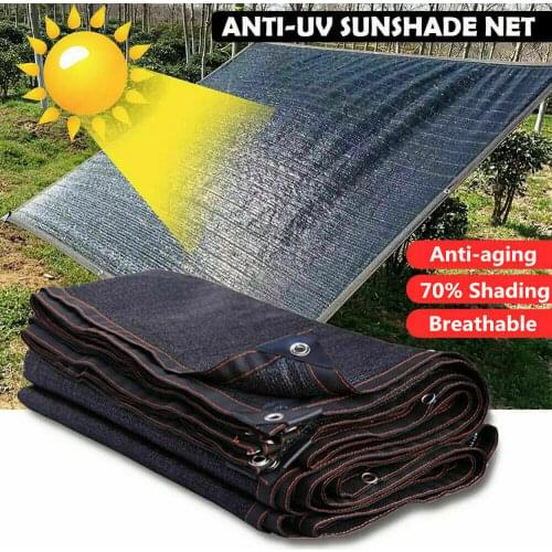 Outdoor Anti-UV Sunblock Shade Cloth With Grommets 70% Sun Shade Net Mesh PE Awnings Sun Shelter Garden Patio Pool Shade Sail