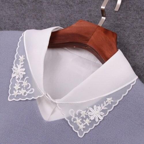 Vintage White Fake Collar Women Detachable Collar False Collar Lapel Woman Female Removable Dickie Half Shirt Women Faux Col