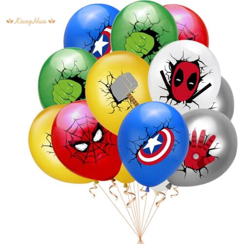 Super Hero Gold Glitter Aluminum Film Balloon Combination Latex Balloons Kids Birthday Party Decoration Baby Shower Balloons