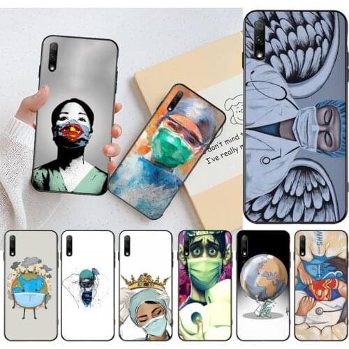 YJZFDYRM Nurse Queen Doctor King Fight Bling Cute Phone Case for Huawei Honor 30 20 10 9 8 8x 8c v30 Lite view pro