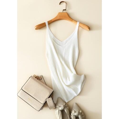 Womens v neck casual soft 100% cashmere camis