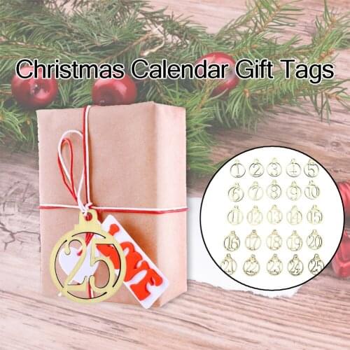 1-25 Wooden Christmas Advent Calendar Gift Tags Number Gift Tags Christmas Countdown Tags Christmas Decoration Dropship