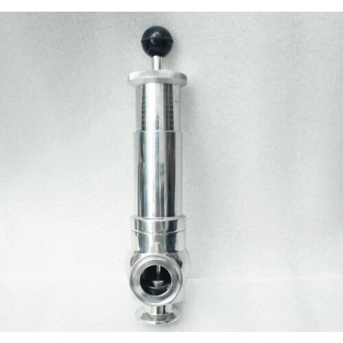 1.5" Tri Clamp 1-5 Bar Adjustable Pressure Relief Safety Valve Sanitary SUS 304 Stainless Steel Liquid Gas Brew Diary Product