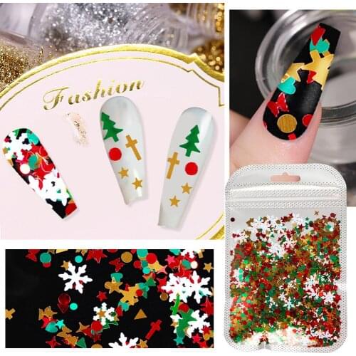 1bag 3D Fruit Soft Ceramic Patch Nail Sequins Mixed Christmas Snowflakes Flakes Sequins Paillettes for Nails Art Manicure Decor