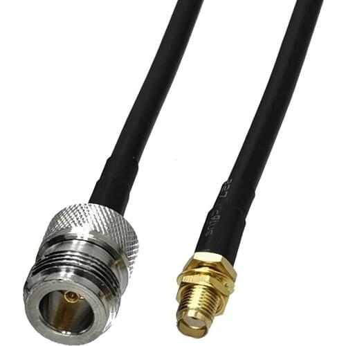 1pcs RG58 SMA Female Jack Nut Bulkhead to N Female Jack RF Coaxial Connector Pigtail Jumper Cable New 6inch~5M