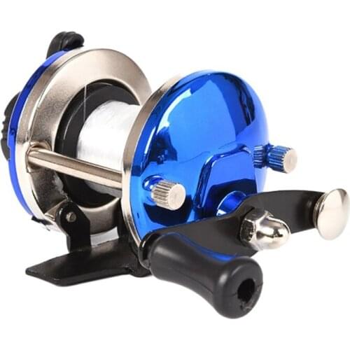 2021 Winter Baitcasting Reel Mini Metal Bait Casting Boat Fishing Wheel Roller Coil with 50m/164.04ft Line Wire