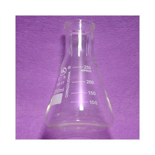 250ml,Glass Erlenmeyer Flask,GG3.3 Lab Conical Flasks with Straight Neck