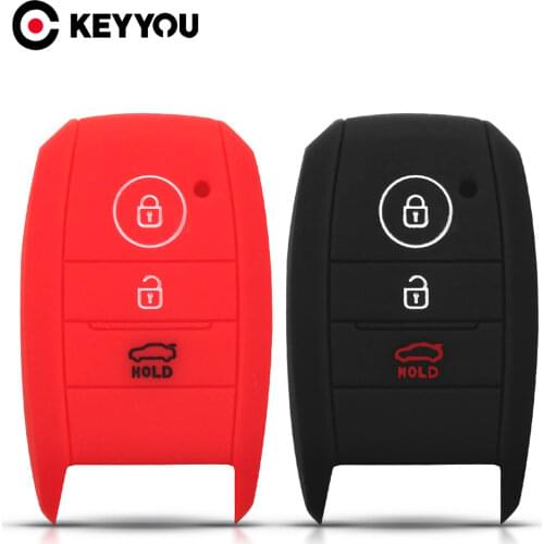 KEYYOU 3 Buttons For Kia Rio Ceed Soul Sportage Sorento Carens Picanto Smart 3 Buttons Remote Fob Cover Silicone Car Key Case