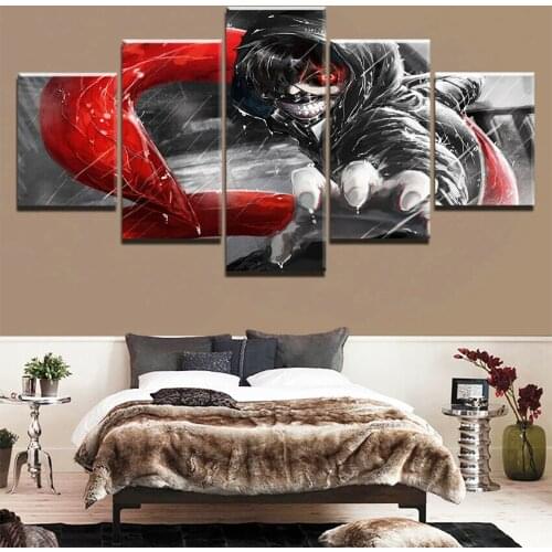 5 Piece Wall Art Canvas Anime Manga Image Tokyo Figure Pictures And Prints Home Decor Modern Living Bedroom Decoration Paintings