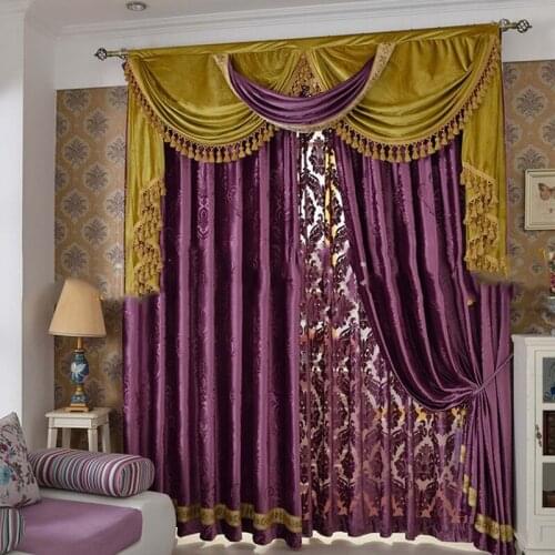 ALITEXTILEBTOC 1pc 2*2.6m/3*2.6m Plus Size Curtains For Living Room European Knitted Full Light Shading Soft Window Curtains