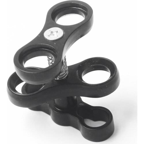 Aluminum Alloy Scuba Diving Light Torch Dual Ball Joint Arm And 2 Butterfly Clip Clamp Mount For Underwater Photography Camera