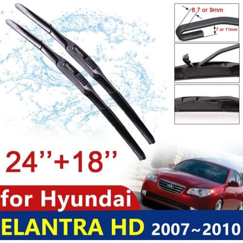Car Wiper Blade for Hyundai Elantra HD 2007~2010 Front Windscreen Windshield Wipers Car Accessories J U Hook Type 2008 2009