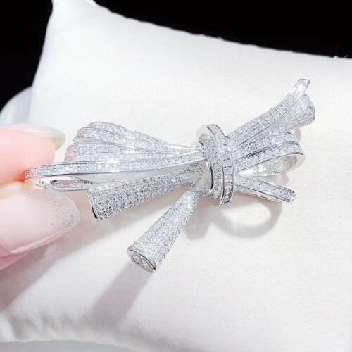 Shinning Bowknots Microscope Zircons Luxury Pendant Decoration For Pearl Necklace/Crystal Necklace Women DIY Jewelry Findings