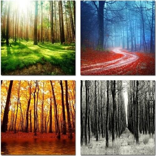 Four Seasons Landscape Art Canvas Painting Modern Landscape Art Deco Home Wall Decoration Natural Landscape Canvas Wall Art