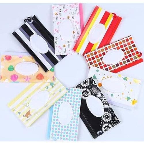Eco-Friendly Baby Wipes Box Wet Wipe Box Cleaning Wipes Carrying Bag Clamshell Snap Strap Wipe Container Portable rope Case