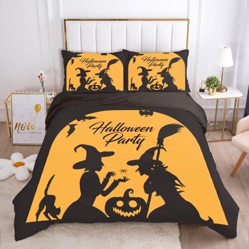 Cartoon Hallowmas Kids Bedding set for Children baby boy girls Duvet cover set pillow case Bed linens Quilt cover 140X200 Party