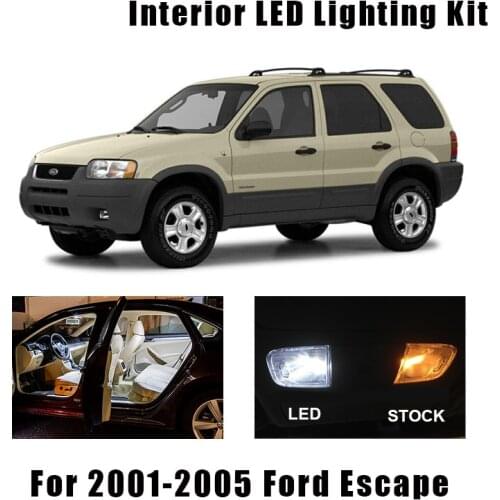 12 Bulbs White Interior LED Car Courtesy Cargo Light Kit Fit For 2001 2002 2003 2004 2005 Ford Escape Map Dome License Lamp
