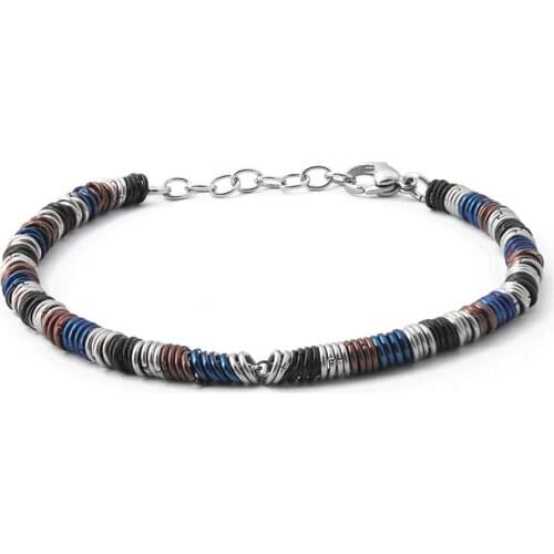 Runda Fashion Stainless Steel Ring Bracelets for Mens Jewelry