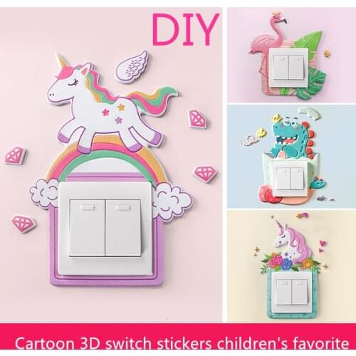 Cartoon DIY switch stickers wall stickers socket protective cover living room bedroom household light switch decoration modern m