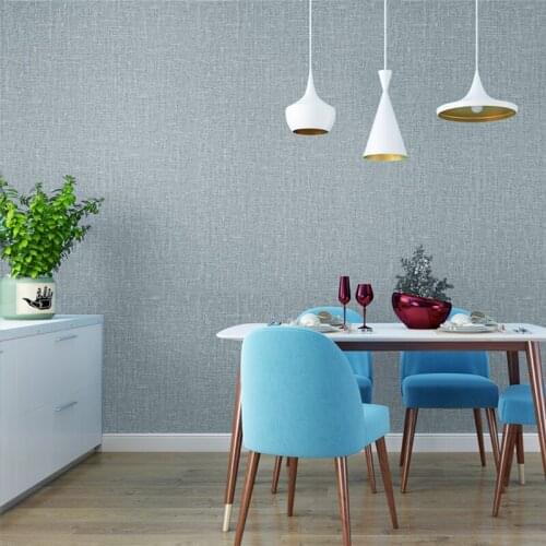 Color Classic Solid Mediterranean Blue Creamy White Linen Wall Papers Home Decor Waterproof Vinyl Wallpaper Roll For Room Wall