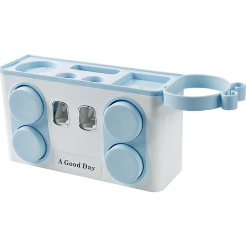 Toothbrush rack wall-mounted toothbrush mouthwash cup holder bathroom dental set multifunctional punch-free storage rack