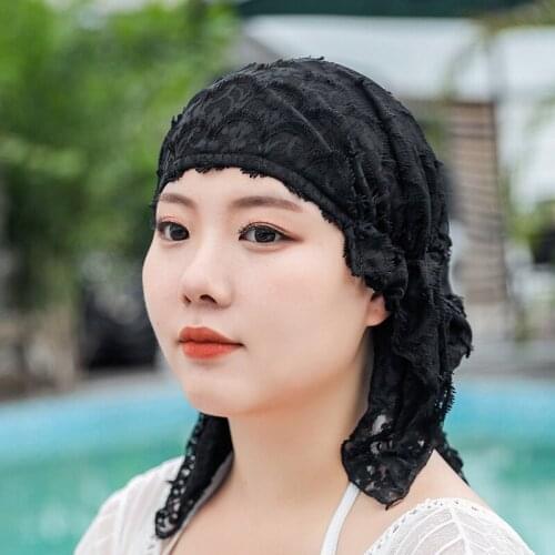 New Womens Bonnet Outdoor Activities Swimming Cap for Pool Muslim Stretchy Swimwear Long Hair Protection Caps Adult Bathing Hat