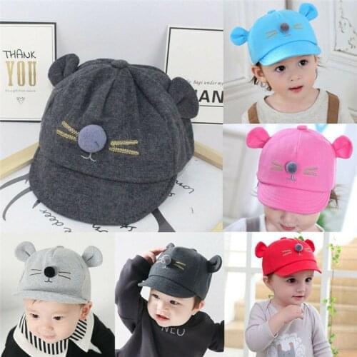 2019 New Baby Boys Girls Baseball Beret Kids Cap Children Toddler Infant Hat 3D Ear Cartoon Hats 2-5Y