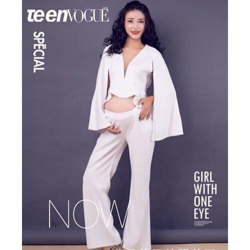 New Royal Style White Maternity Lace Dress Pregnant Photography Props Pregnancy maternity photo shoot long dress Nightdress