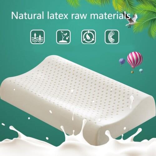 Pure Natural Latex Pillow Neck Support Protect Vertebrae Health Care Orthopedic Bedding Single Pillow Size about 30X50CM