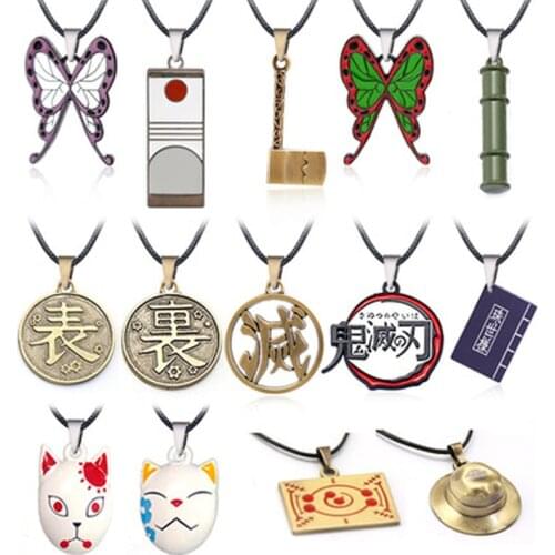 Anime Kimetsu No Yaiba Demon Slayer Kamado Nezuko Cosplay Necklace Student Creative Fashion Keychain Girl Earring Pendant