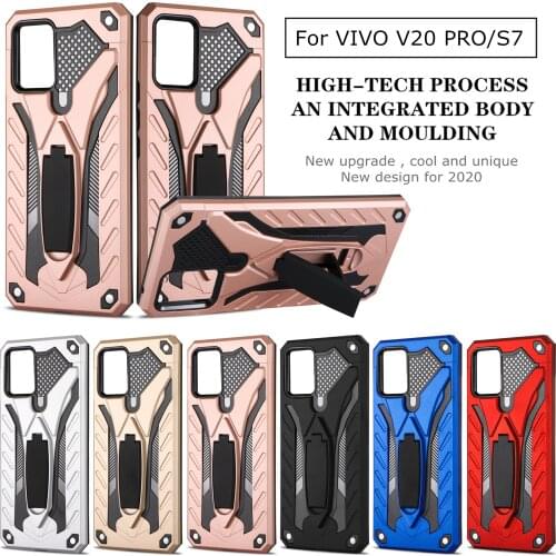 Shockproof Armor Phone Case For VIVO V20pro S7 Y75 Y79 Z10 Z1pro Z5X Y3 Y11U10 Y83 Bracket Anti-Fall Cover Silicon Bumper Case