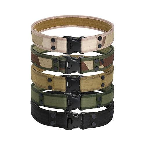 Men Army Style Combat Belt Adjustable Waistband Outdoor Hunting Accessory Desert Camouflage Tactical Belt Accessories