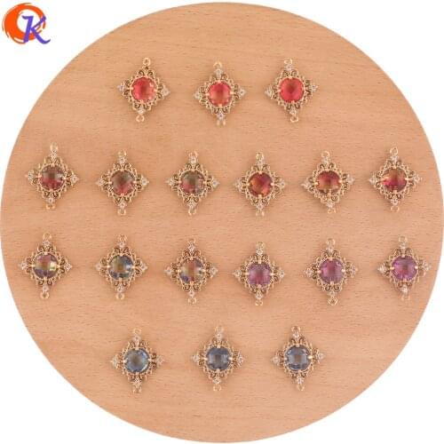 Cordial Design 30Pcs 18*22MM Jewelry Accessories/Hand Made/Crystal Earrings Connectors/Square Shape/DIY Making/Earring Findings