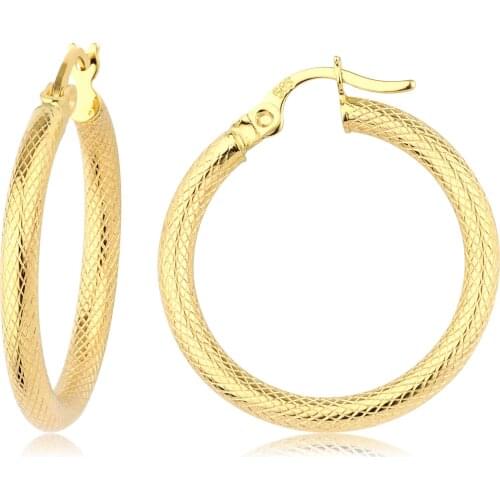 14k Hoop Earrings (11th Model, 3rd Size) W4E28016