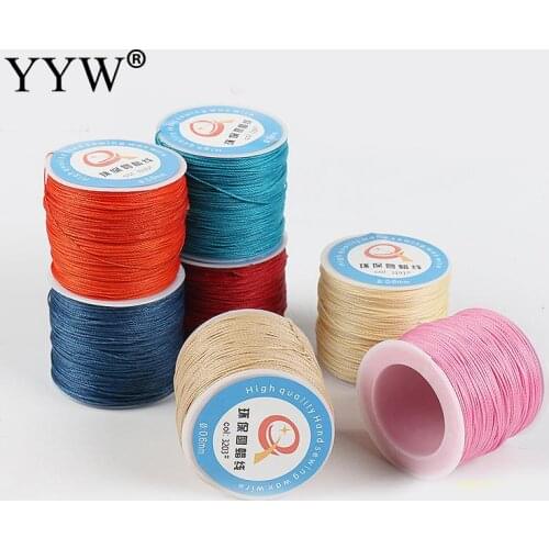 70m/Spool Korean Waxed Polyester Cord 0.6mm Jewelry Findings for DIY Bracelets Necklaces Red White Black 38 Colors