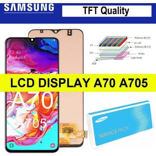 TFT LCD Without Biometrics for SAMSUNG Galaxy A70 LCD A705 A705F SM-A705MN Display Touch Screen Digitizer Assembly Repair Parts