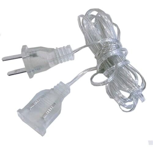 Thrisdar 5m Plug Extension Cord EU/US Plug For Christmas String Light Extension Line Wedding Party Fairy Light Extension Line
