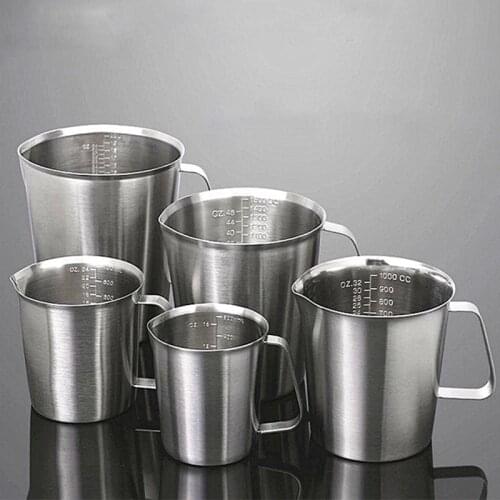 Thick stainless steel 304 measuring cup with scale 2000ml 1500ml 1000ml 700ml 500ml kitchen baking tea large capacity measuring