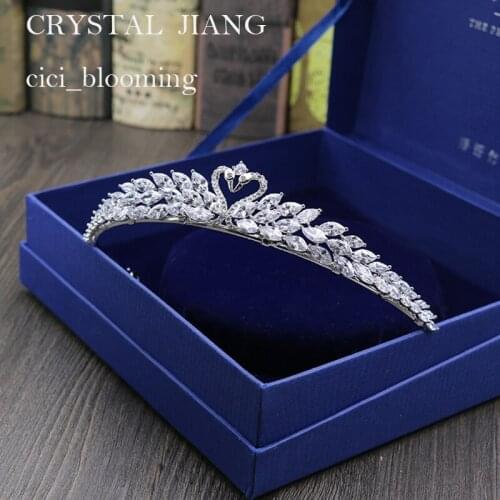 Vintage Crown Full Of Zircon Brides Head Wear Peacock