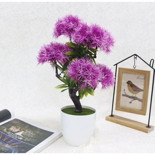 1 Set hydrangea bonsai artificial plant with plastic vase simulation plant set decoration home table accessories office decor