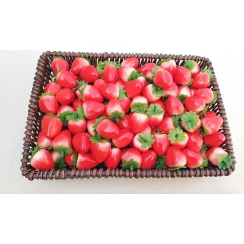 100pcs 2.5cm mini size artificial Plastic Fake Fruit artifical strawberry fruit&artificial plastic fake simulated strawberr