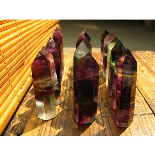 15 very beautiful Natural Fluorite Quartz Crystal Point Cut Polished Love Healing