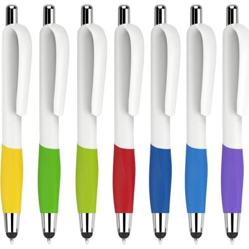 200 pcs/lot Promotional pen stylus with logo capacitive tablet stylus and ballpoint 2 in 1