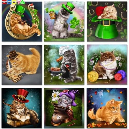 5D Diy Crystal Lovely Cat Diamond Embroidery Animal Diamond Painting Special Shaped Diamond Mosaic Animal Magic Cat Decor Er091