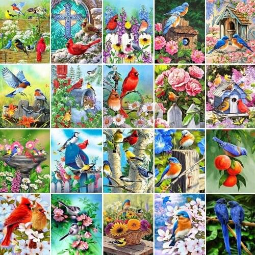 ARMYQZ 2020 New Bird Diamond Painting Flower and Bird 5D DIY Full Diamond Embroidery Cross Stitch Rhinestone Mosaic Home Decor