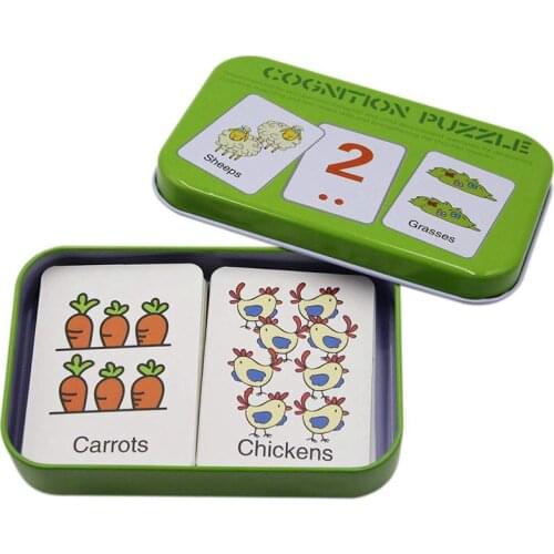 Anti-Tear Flash Cards Learning Alphabet Puzzle Cards, Matching Puzzle Cognitive Early Educational Learning Toys Mental Storage B