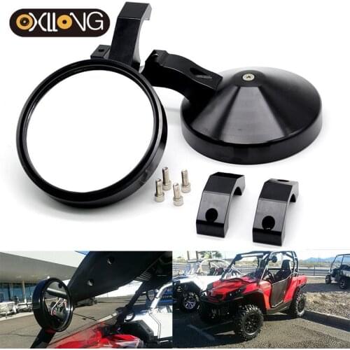 Side Rear Rearview Mirrors UTV Roll Bar Clamp Mirror 1.75" Aluminum For Polaris Rangers RZR 900 XP1000 Yamaha YXZ1000R Can Am