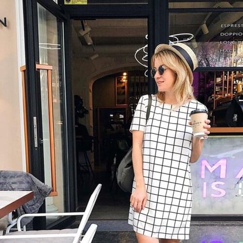 Модные платья в клетку ELLENBEETLE China At AliExpress